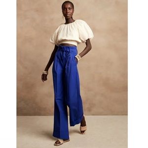 Banana Republic Wide-Leg Paperbag Pant in Voltage Blue Size 6